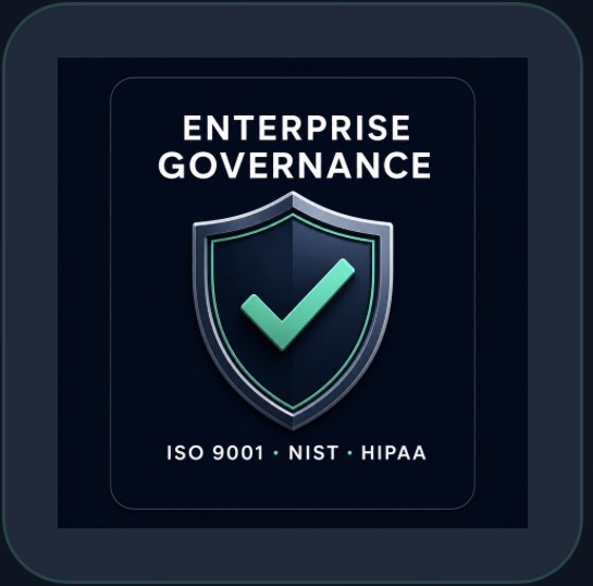 Enterprise Governance – ISO 9001 · NIST · HIPAA